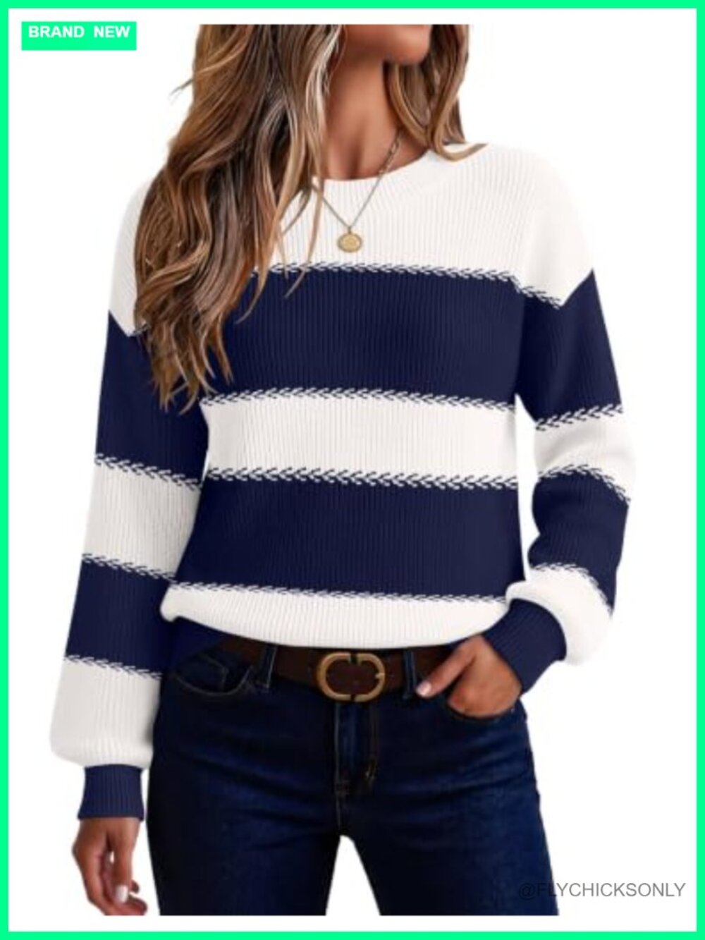 Zeagoo Chunky Knit Loose Fit Crew Neck Pullover Sweater Casual Fall